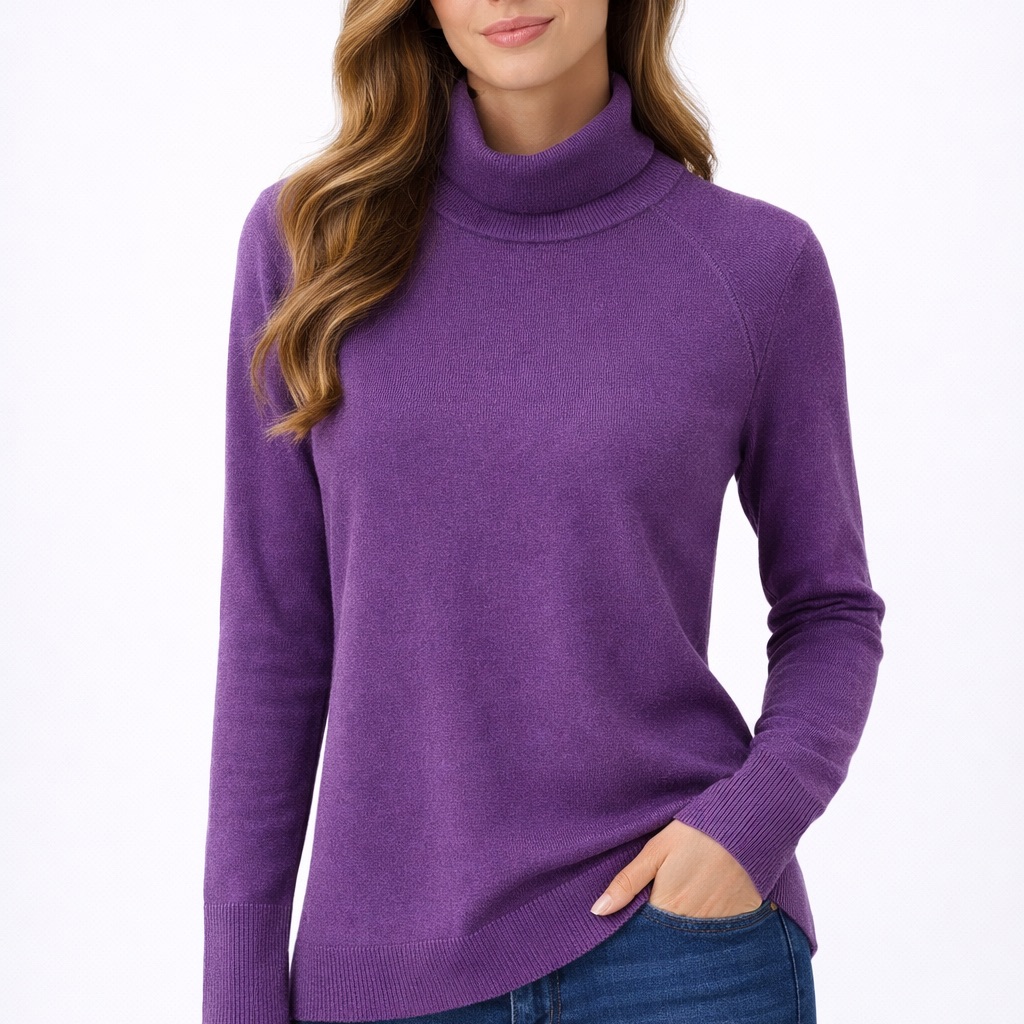 Karen Scott Purple Turtleneck Sweater